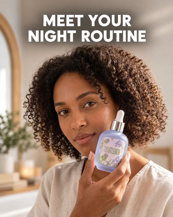 Image ad for a serum: Meet your night routine