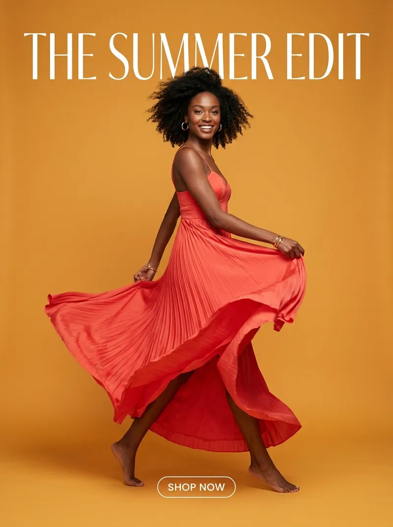 AI generated image ad with The Summer Edit campaign text