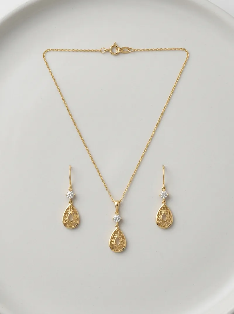 Virtual try-on: jewelry shown worn by a model